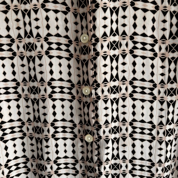 CAbi "Colony Club" Blush Pink & Black Geometric Cheetah Print Belted Shirt Dress - Picture 7 of 12